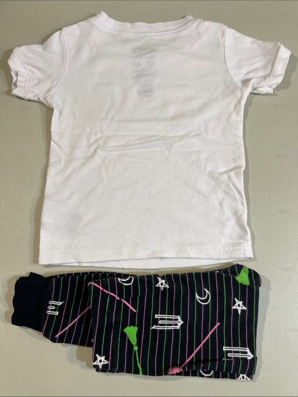 Girls White 'Wicked' Graphic Tee & Black Printed Pajama Set - Picture 2 of 4